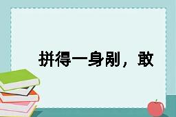 拼得一身剐，敢把皇帝拉下马的反义词