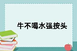 牛不喝水强按头的近义词