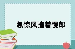 急惊风撞着慢郎中的反义词